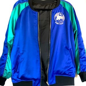 Opening ceremony reversible satin silk jacket